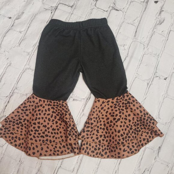Bailey's Blossoms ~ Ally Pleated Baby Bell Bottoms ~ Leopard / A28 - Picture 2 of 4